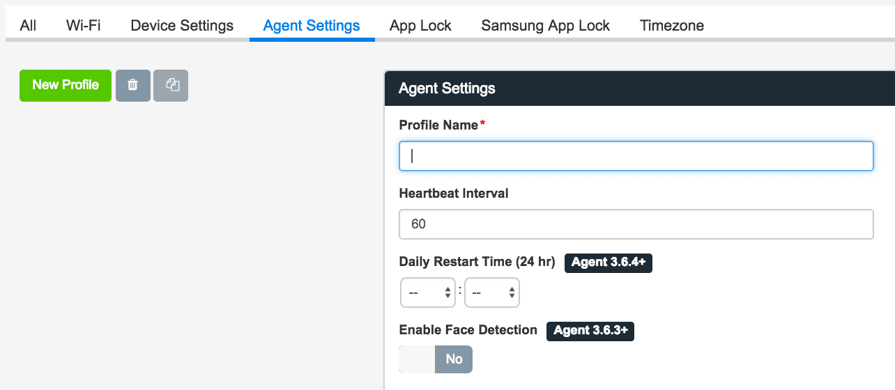 agent settings screenshot