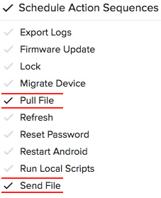 pull file and send file navigation items