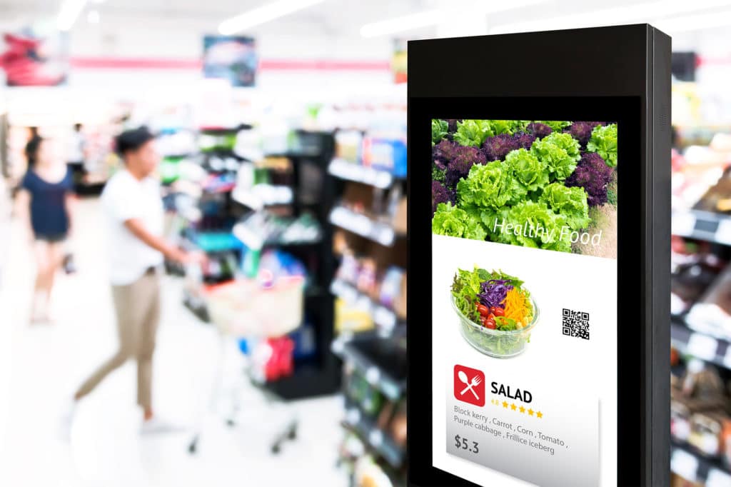 Salad recipe digital signage example